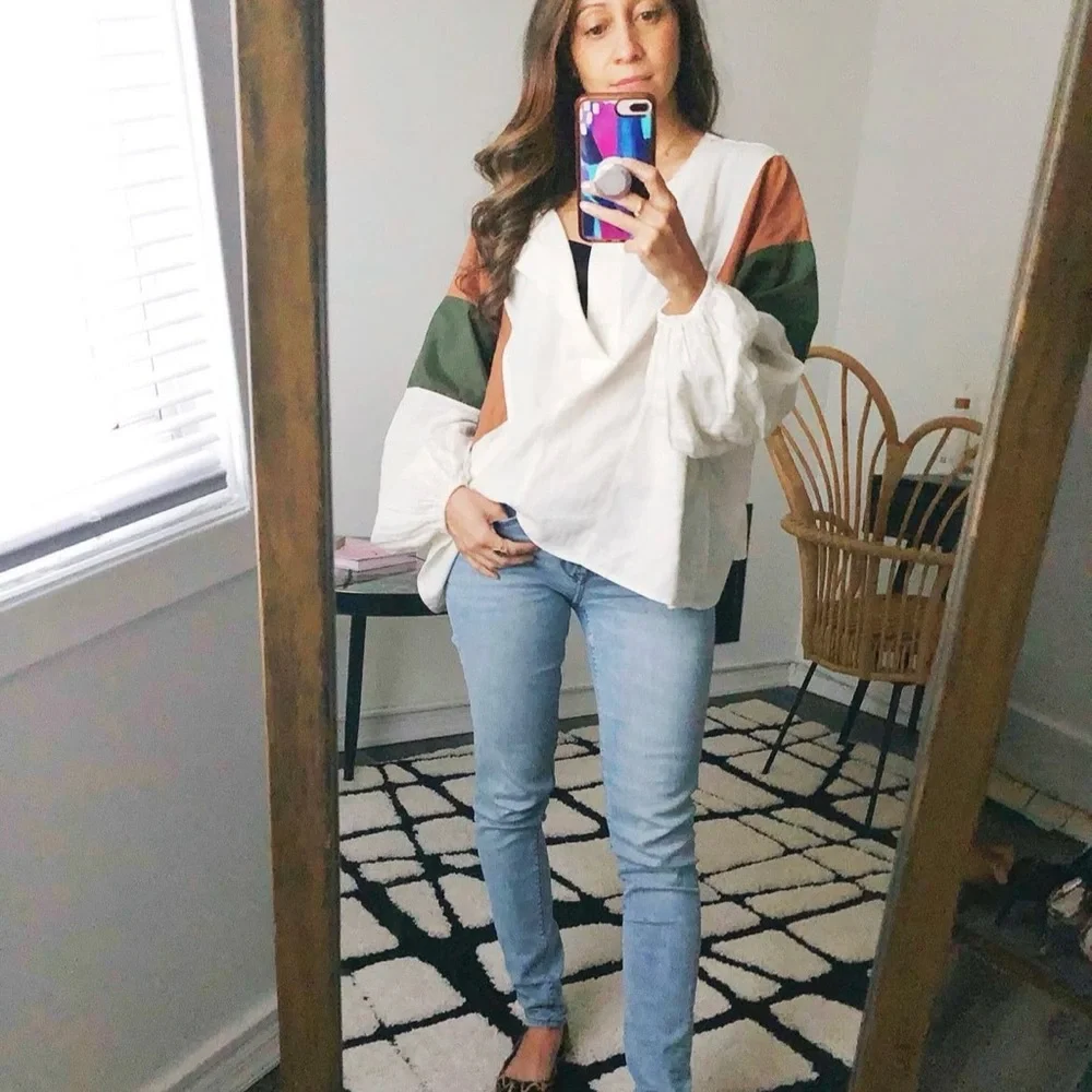 Free People Split neck oversized top